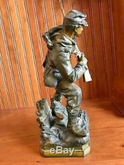 BRADLEY & HUBBARD Bronze Metal Civil War Army Soldier Statue