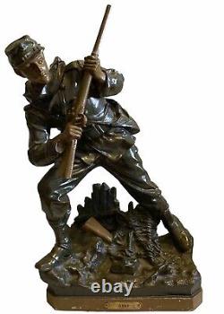 BRADLEY & HUBBARD Bronze Metal Civil War Army Soldier Statue 15 Antique 1890s