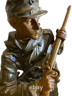 BRADLEY & HUBBARD Bronze Metal Civil War Army Soldier Statue 15 Antique 1890s