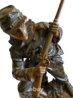 BRADLEY & HUBBARD Bronze Metal Civil War Army Soldier Statue 15 Antique 1890s