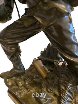 BRADLEY & HUBBARD Bronze Metal Civil War Army Soldier Statue 15 Antique 1890s