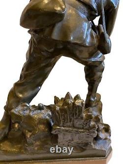 BRADLEY & HUBBARD Bronze Metal Civil War Army Soldier Statue 15 Antique 1890s