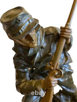 BRADLEY & HUBBARD Bronze Metal Civil War Army Soldier Statue 15 Antique 1890s