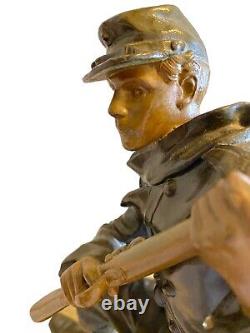 BRADLEY & HUBBARD Bronze Metal Civil War Army Soldier Statue 15 Antique 1890s