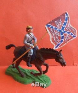 BRITAINS SWOPPET CONFEDERATE AMERICAN CIVIL WAR TOY SOLDIERS X6 & CANNON 1960s