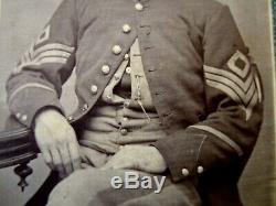 Bold Very Clear Original Massachusetts Civil War First Sergeant Soldier CDV