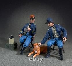 Britains CIVIL War Union 31307 Two Union Officers Seated With Dog