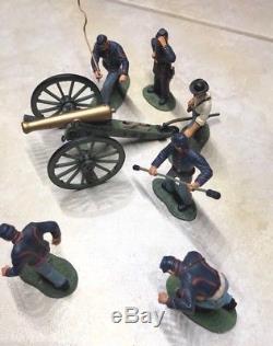 Britains Civil War Toy Soldiers Artillery 6 Soldiers AND Cannon #17240