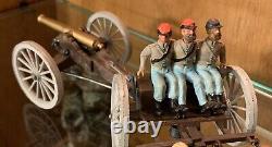 Britains Swoppet Civil War Artillery Limber Cannon and Crew Carriage Grey Coats