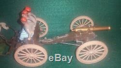 Britains Swoppet Confederate CIVIL War Gun Team And Limber With Cannon #7434