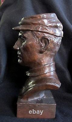 Bronze Lost Wax Cast Sculpture Portrait Civil War Soldier Modern Art Foundry