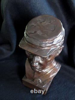 Bronze Lost Wax Cast Sculpture Portrait Civil War Soldier Modern Art Foundry