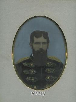 Brooklyn NY soldier antique large tinted painted tintype photo Civil War