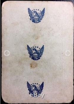 C1862 Authentic Civil War Military Soldier Used Union Playing Card Rare Single