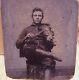 Cased Tintype CIVIL War Soldier Musician Playing Violin