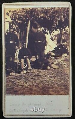 CDV Civil War Photo of Union soldiers at Camp Brightwood. 20th cent. Image