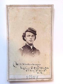 CDV Civil War Soldier, ID'd, Captain Shellenberger, 110th Ohio with History