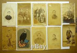CDV Photo Lot (10 total) Civil War Soldiers Old Abe Eagle Man with Gun Antique