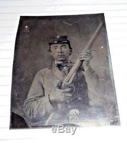 CDV & Tintype Album- Vernon, Indiana, IN Three Civil War Soldiers. 48 Images