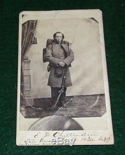 CDV of Civil War Soldier with full Gear and Rifle Identified
