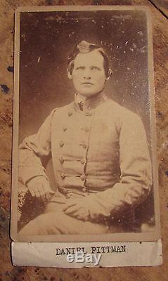CDV photograph Confederate Civil War Soldier Daniel Pittman CW Motes Atlanta GA