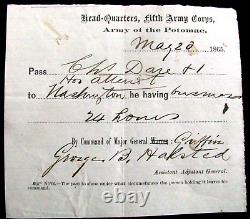 CIVIL WAR 118th PENNSYLVANIA SOLDIER HOSPITAL STEWARD 5TH CORP PASS 1865