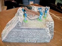 CIVIL WAR CORNER EARTHEN FORT SECTION WithCANNON & UNION CREW 54MM BY BARZSO