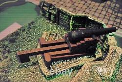 CIVIL WAR CORNER EARTHEN FORT SECTION WithCANNON & UNION CREW 54MM BY BARZSO