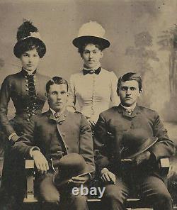 CIVIL WAR ERA TINTYPE SOLDIER MILITARY INFANTRY SOLDIER BROTHERS AND WIVES a