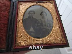 CIVIL WAR INFANTRY SOLDIER & WIFE, PAPER SLIP DATEd JUNE 12TH 1862 TAKEN