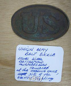 CIVIL WAR Relic Union Soldiers Oval US Brass Belt Buckle American Battle #2 yqz