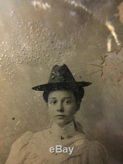 CIVIL WAR SOLDIER OFFICER WIFE WOMAN 7th CAVALRY VICTORIAN TINTYPE PHOTO 1278