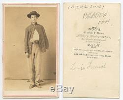 CIVIL WAR SOLDIER WOUNDED PENCIL ID ON BACK CDV MILITARY PORTRAIT