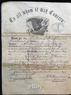 CIVIL WAR Soldier Discharge Paper And Ambrotype Photo William King July 1865