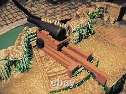 CIVIL WAR UNION 3 GUN EARTHEN FORT SECTION WithCANNONS & CREWS 54MM BY BARZSO