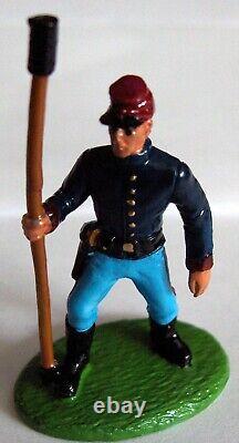 CIVIL WAR UNION 3 GUN EARTHEN FORT SECTION WithCANNONS & CREWS 54MM BY BARZSO