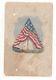 CIVIL WAR era mechanical SOLDIER GREETING CARD Patriotic US FLAG TENT OPENS