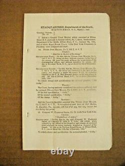 CIVIL War Black Soldiers Trial 144th New York South Carolina