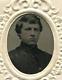 CIVIL War Era Soldier. Gem Tintype, Tinted, Embossed Mat