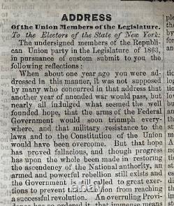 CIVIL War Pres. Lincoln's N. Y. Atty. Gen. Dickinson Soldiers Voting Bill Speech