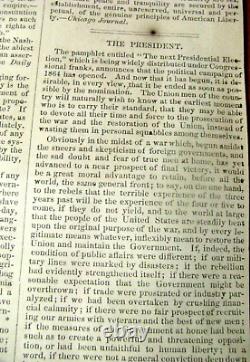 CIVIL War Soldier Broadside News Lincoln Election 1864