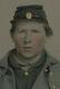CIVIL War Soldier In Uniform. Exquisitely Tinted 9th Plate Tintype. Union Case