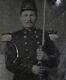 CIVIL War Soldier In Uniform, Rifle, Bayonet. Tinted 9th Plate Tintype