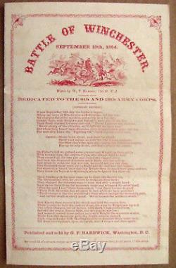 CIVIL War Soldier Letter Ny Written On Song Cover Winchester Va