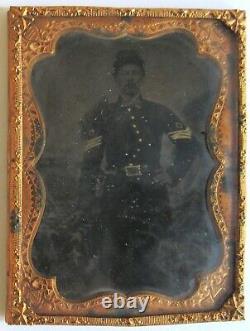 CIVIL War Soldier, Sargent In Uniform. Tinted 4th Plate