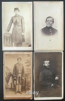 CIVIL War Soldiers 4 CDV Photographs Of Unknown Union Soldiers