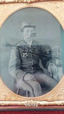 CIVIL War Tintype Confederate Soldier Secesh Badge