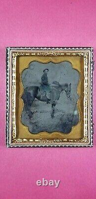 CIVIL War Union Cavalry Soldier With A Sword On His Side And His Horse. 1/6 Plt