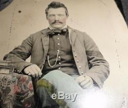 CIVIL War Union Infantry Sergeant Soldier 6th Plate Tintype New York Militia Ny