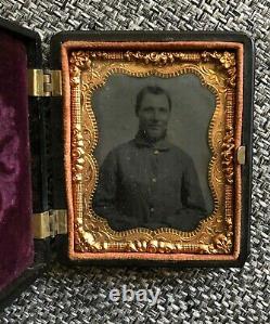 CIVIL War Union Soldier Ambrotype Photographic With Thermoplastic Case